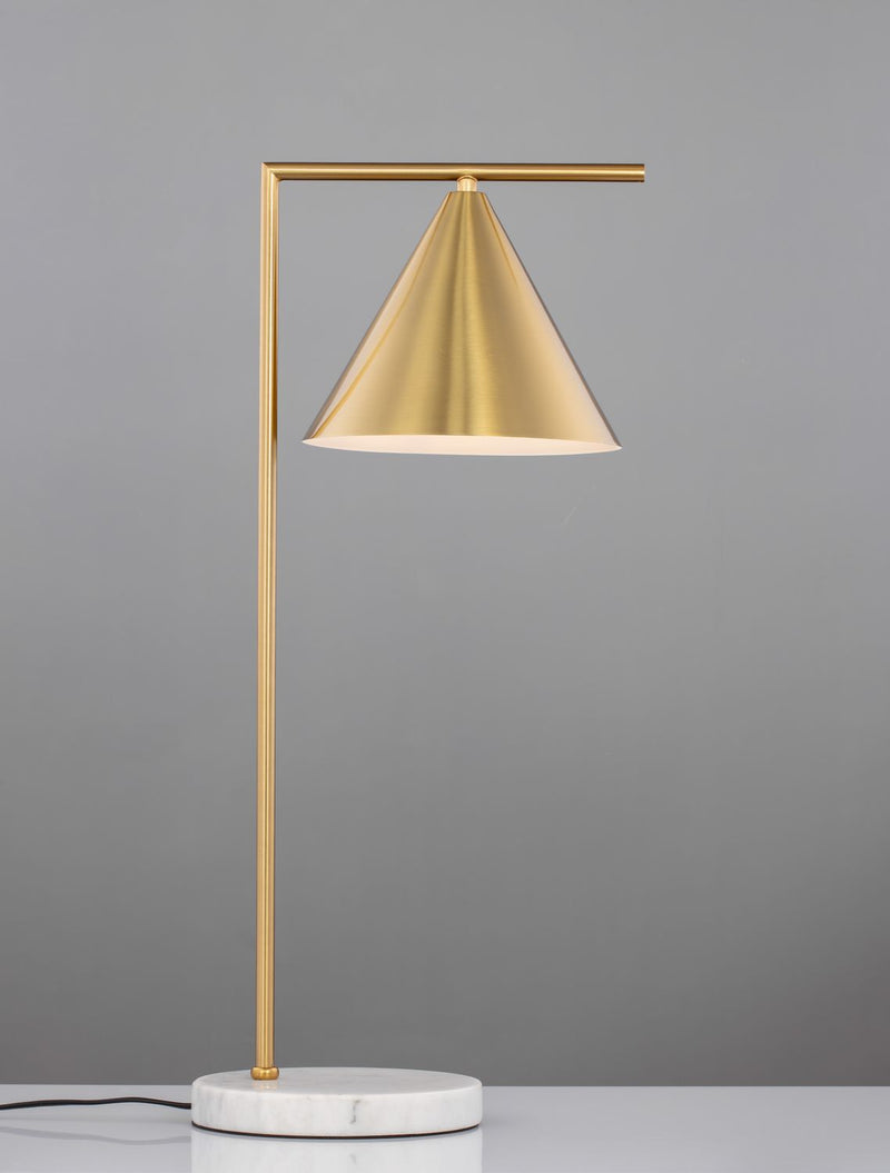 Lampe à poser Sway dorée, marbre