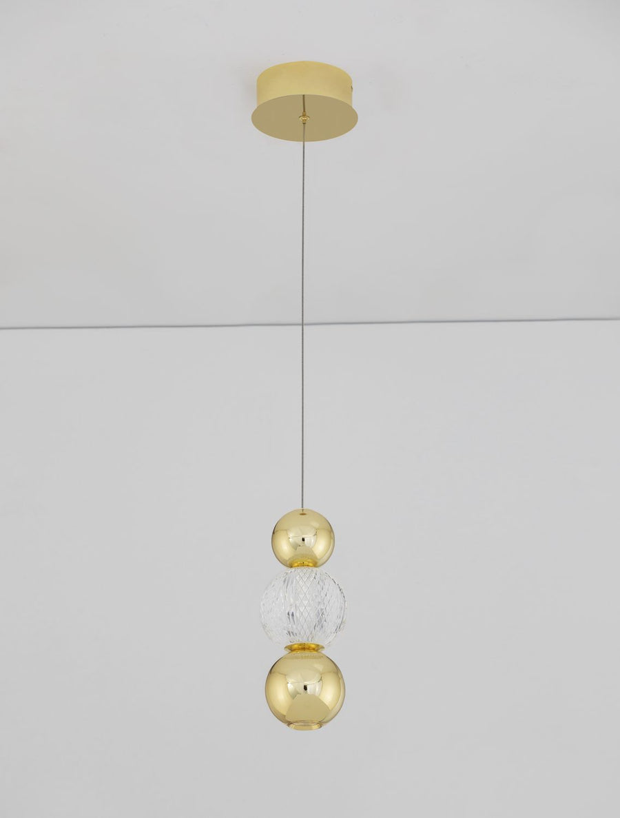 Suspension Brille dorée, H 250 cm