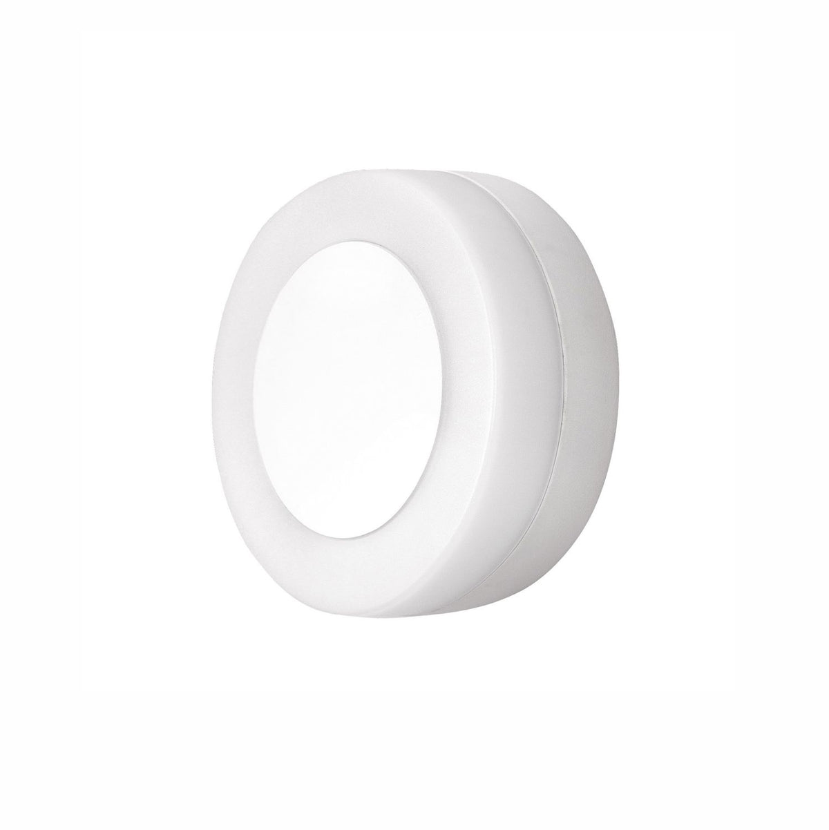 Applique murale ronde blanche de face sur fond neutre