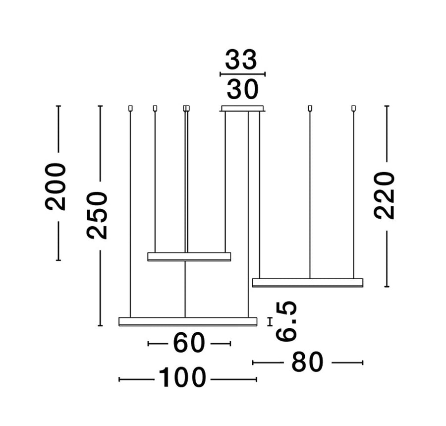 Suspension Motif blanche, H 250 cm (9530180)