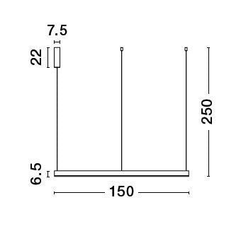 Suspension Motif noire, H 250 cm (9530204)