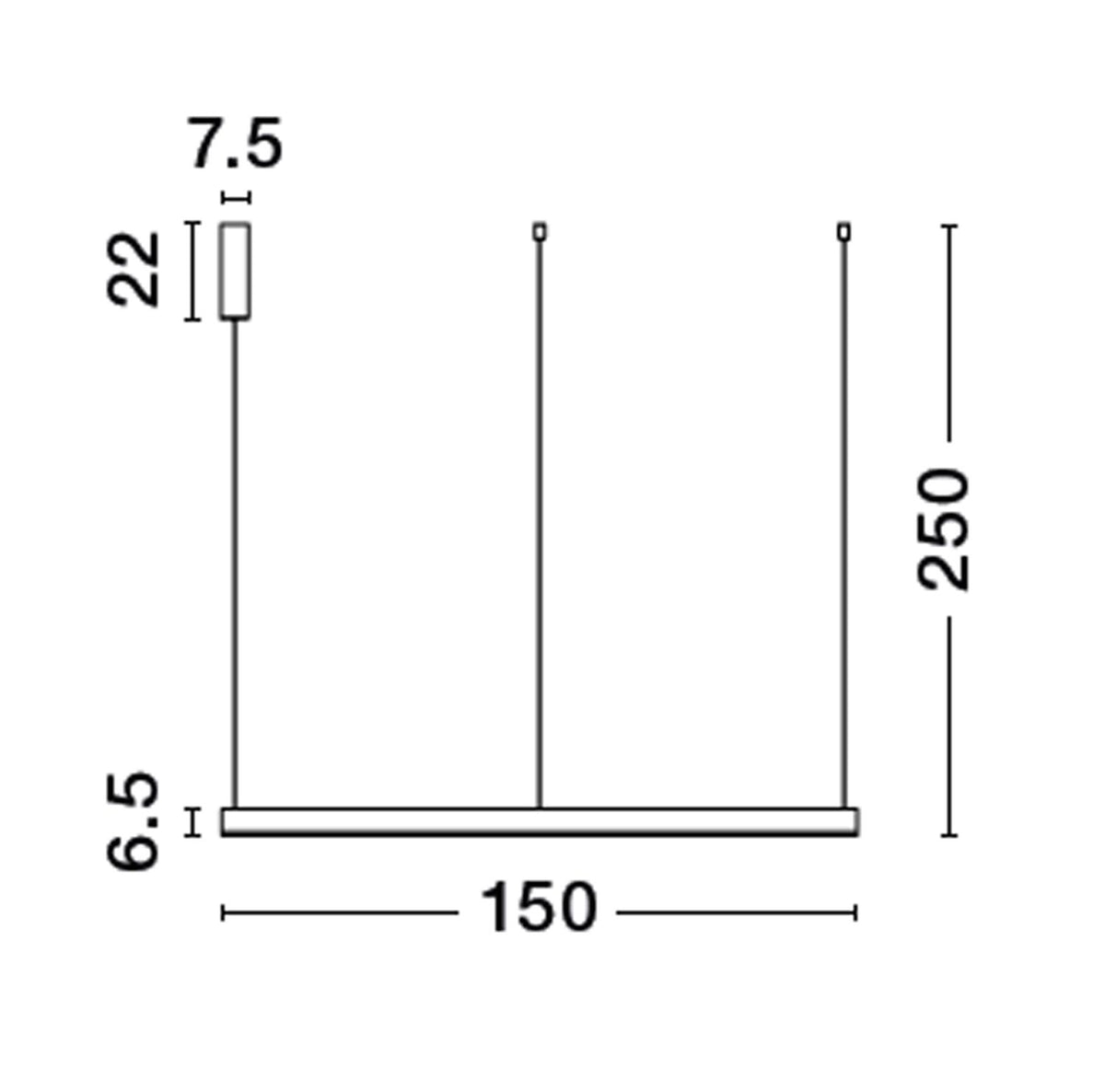 Suspension Motif laiton, H 250 cm (9530205)