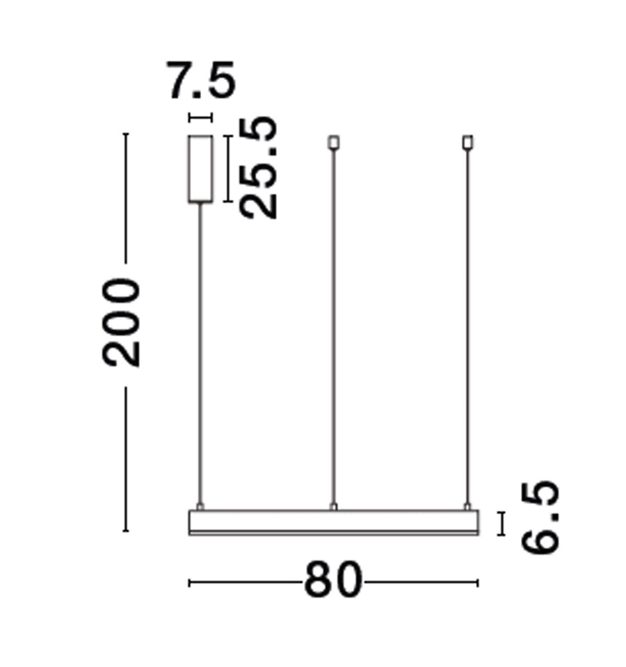 Suspension Motif noire, H 200 cm (9530214)