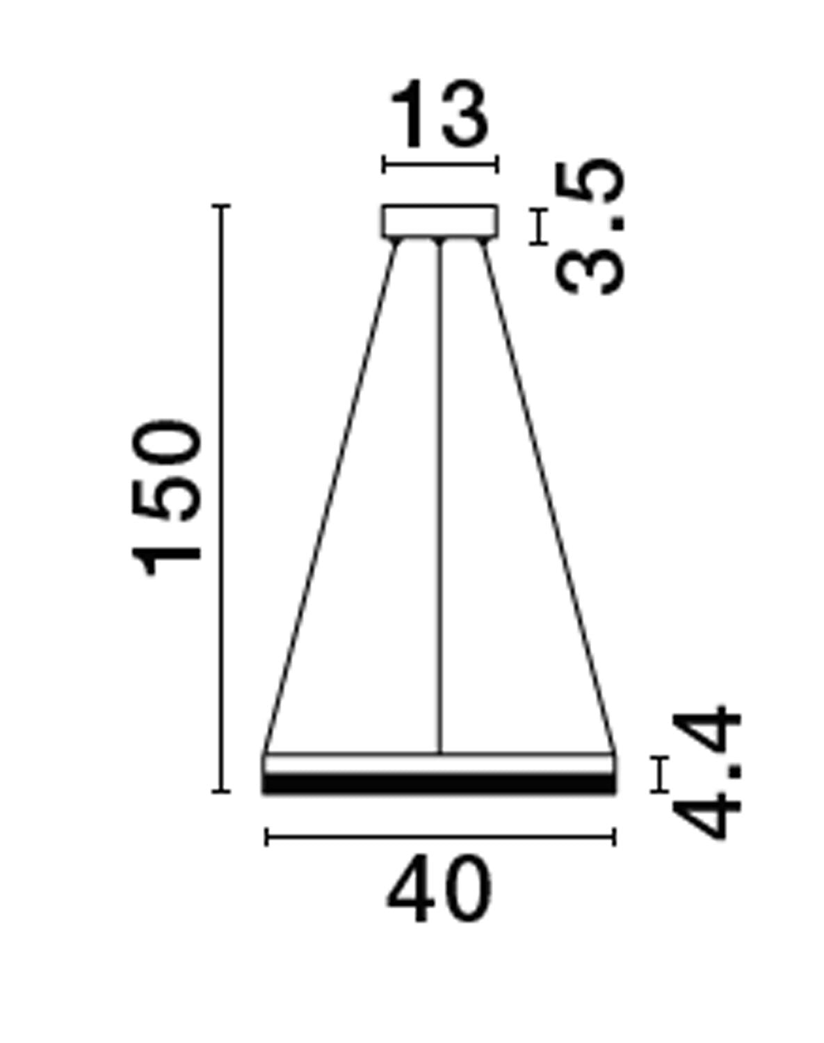 Suspension Adria noire, H 150 cm (9530225)