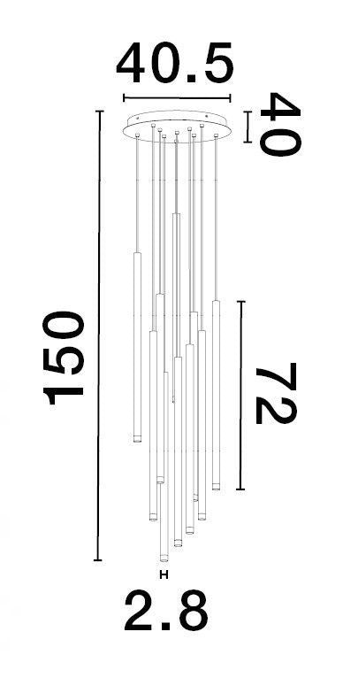 Suspension Dandia noire, H 72 cm