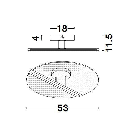 Plafonnier Jertuna doré, Ø 53 cm