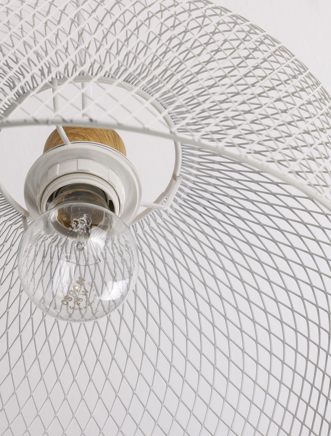 Suspension Lyron blanche, bois