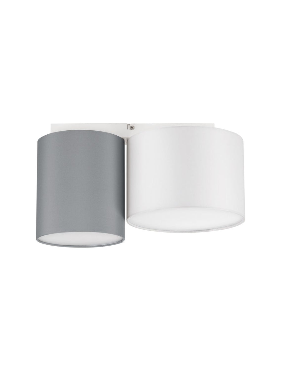 Plafonnier Bryson 2 lumières noir, tissu