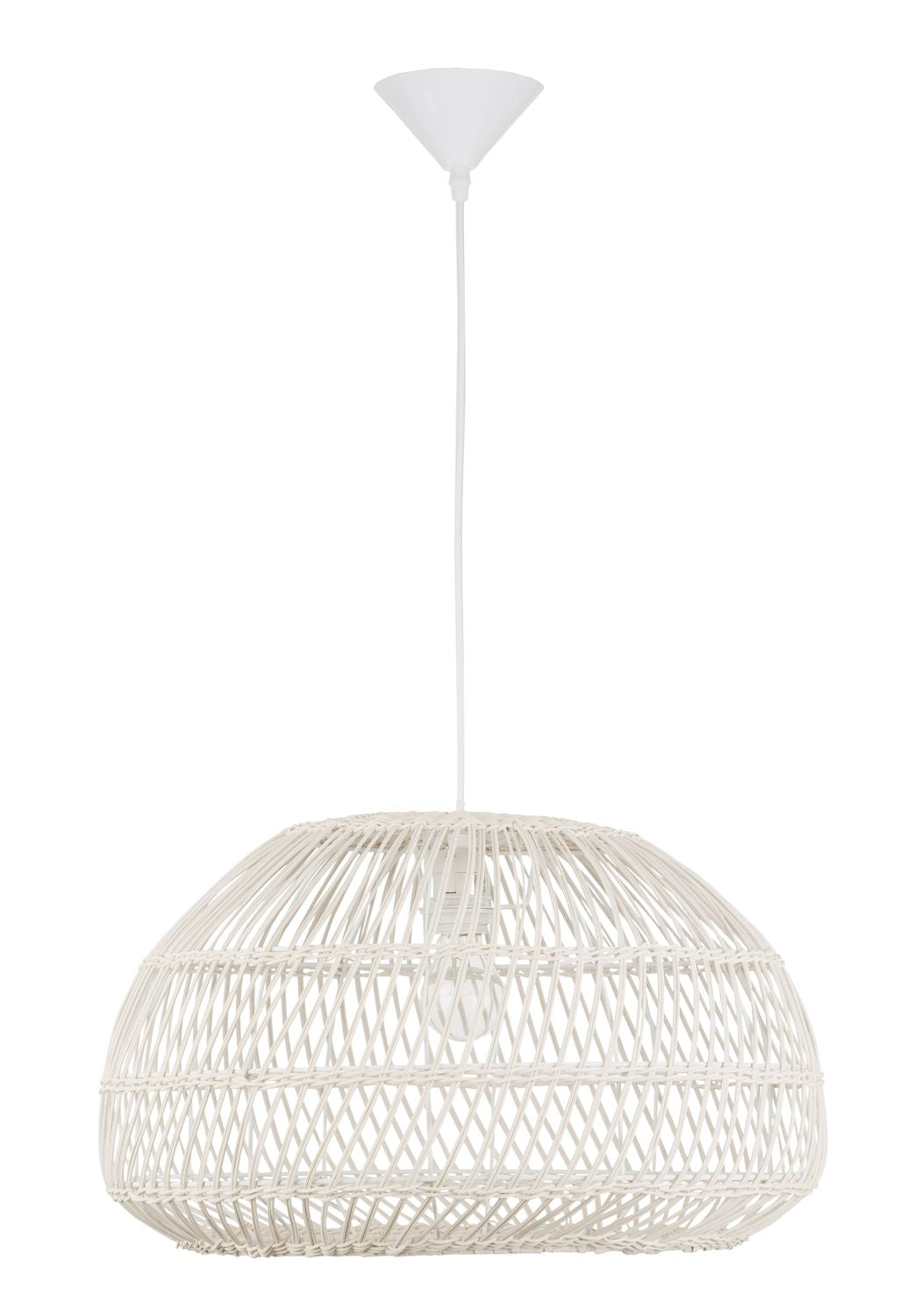 Suspension Melody crème, rotin