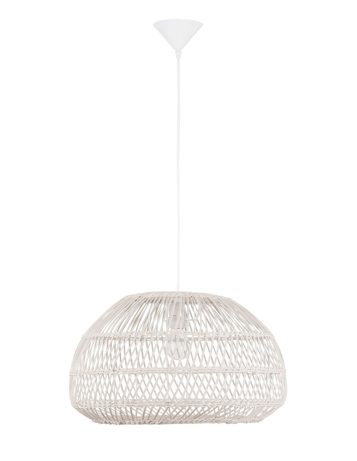 Suspension Melody crème, rotin