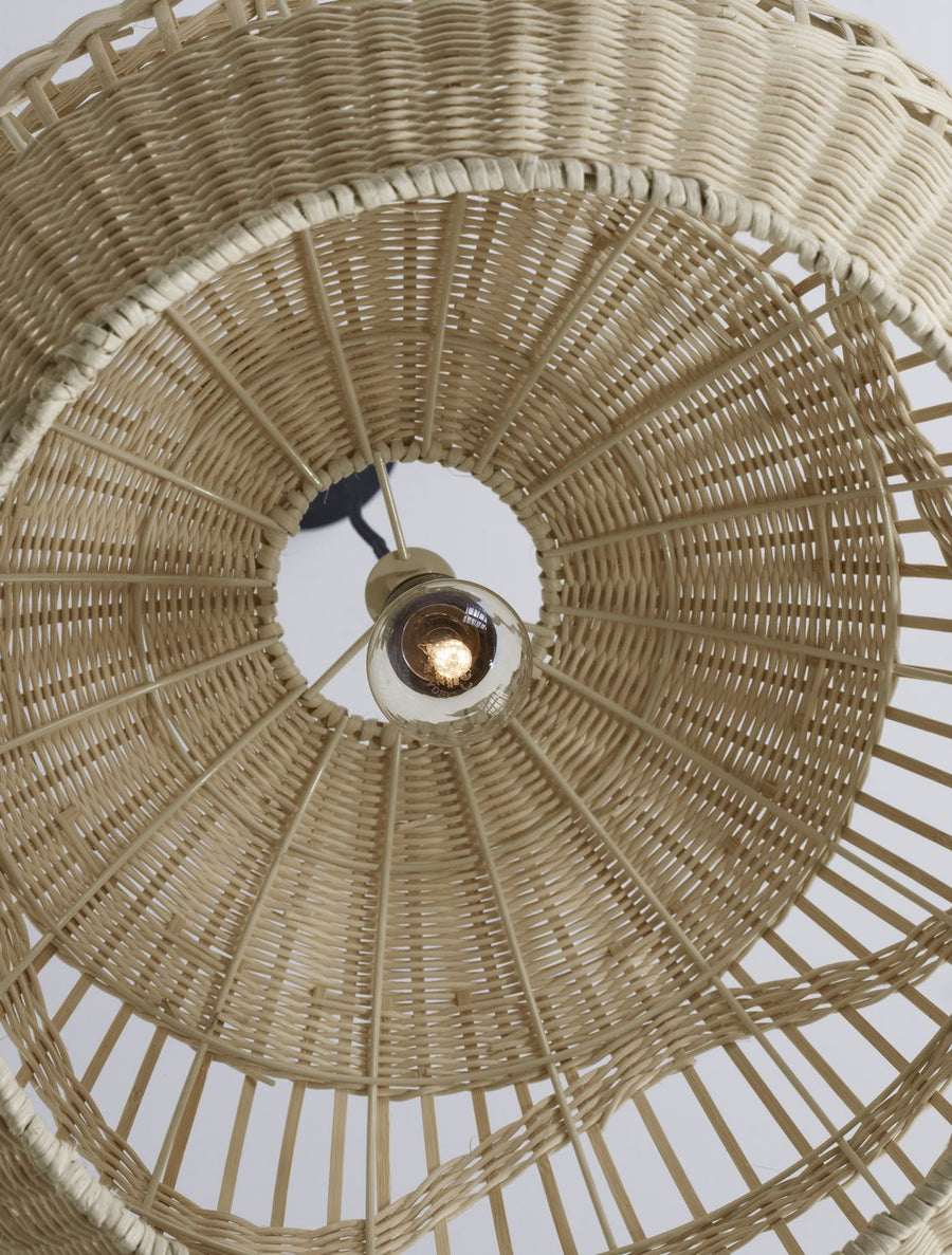 Suspension Marlo beige, rotin, H 205 cm