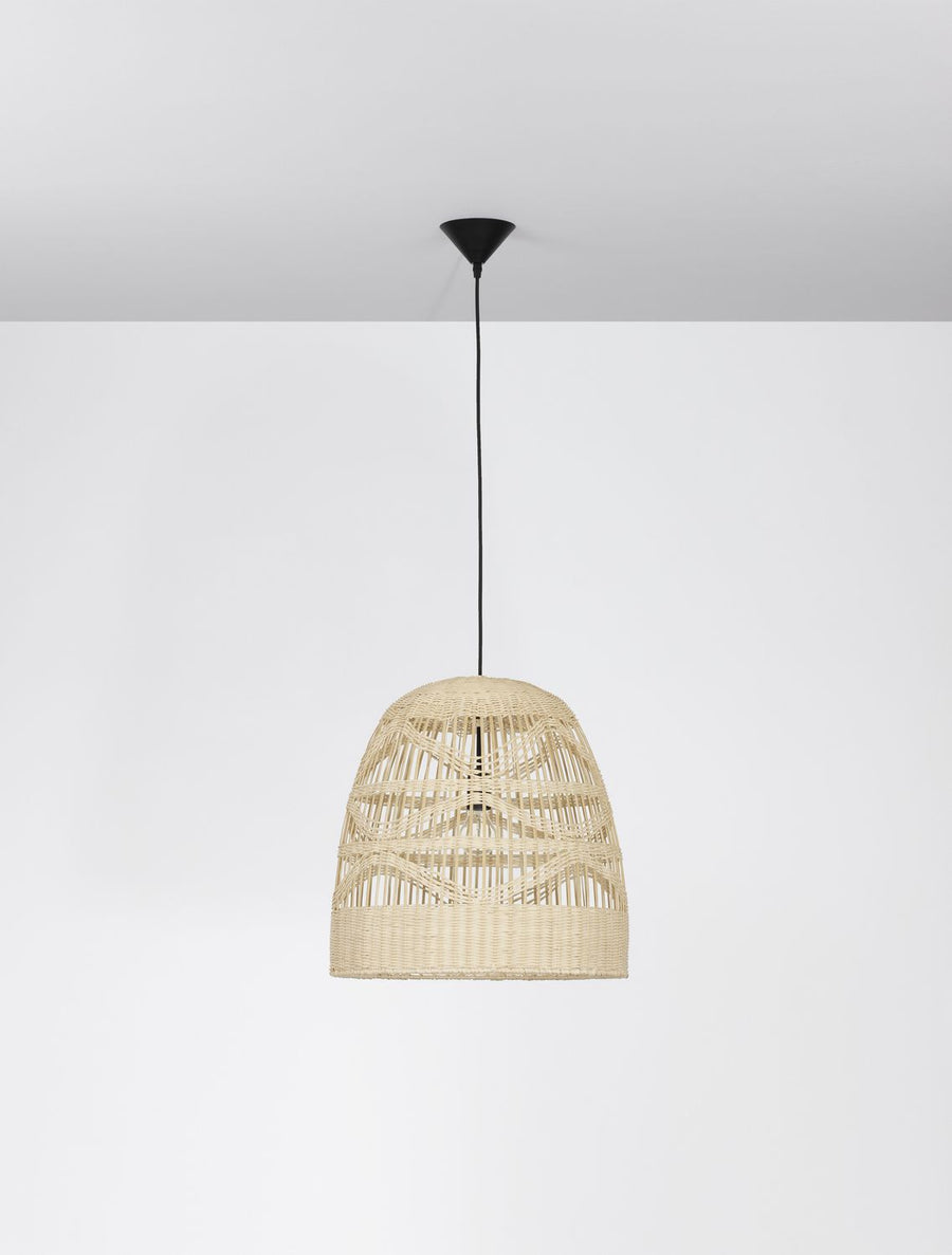 Suspension Marlo beige, rotin, H 200 cm