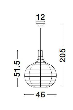 Suspension Griffin marron, H 205 cm (9586508)