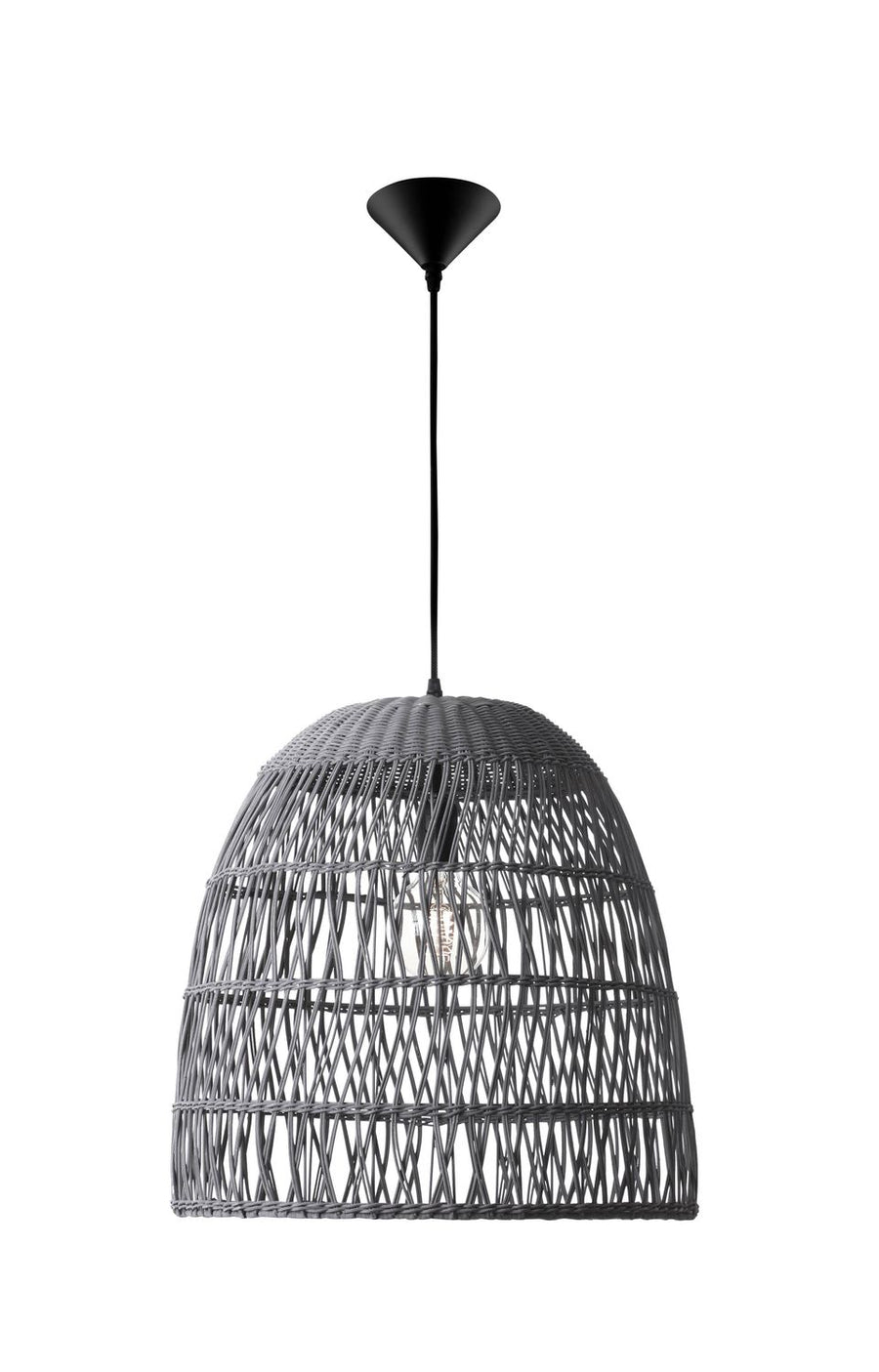 Suspension Destin grise, rotin (9586671)