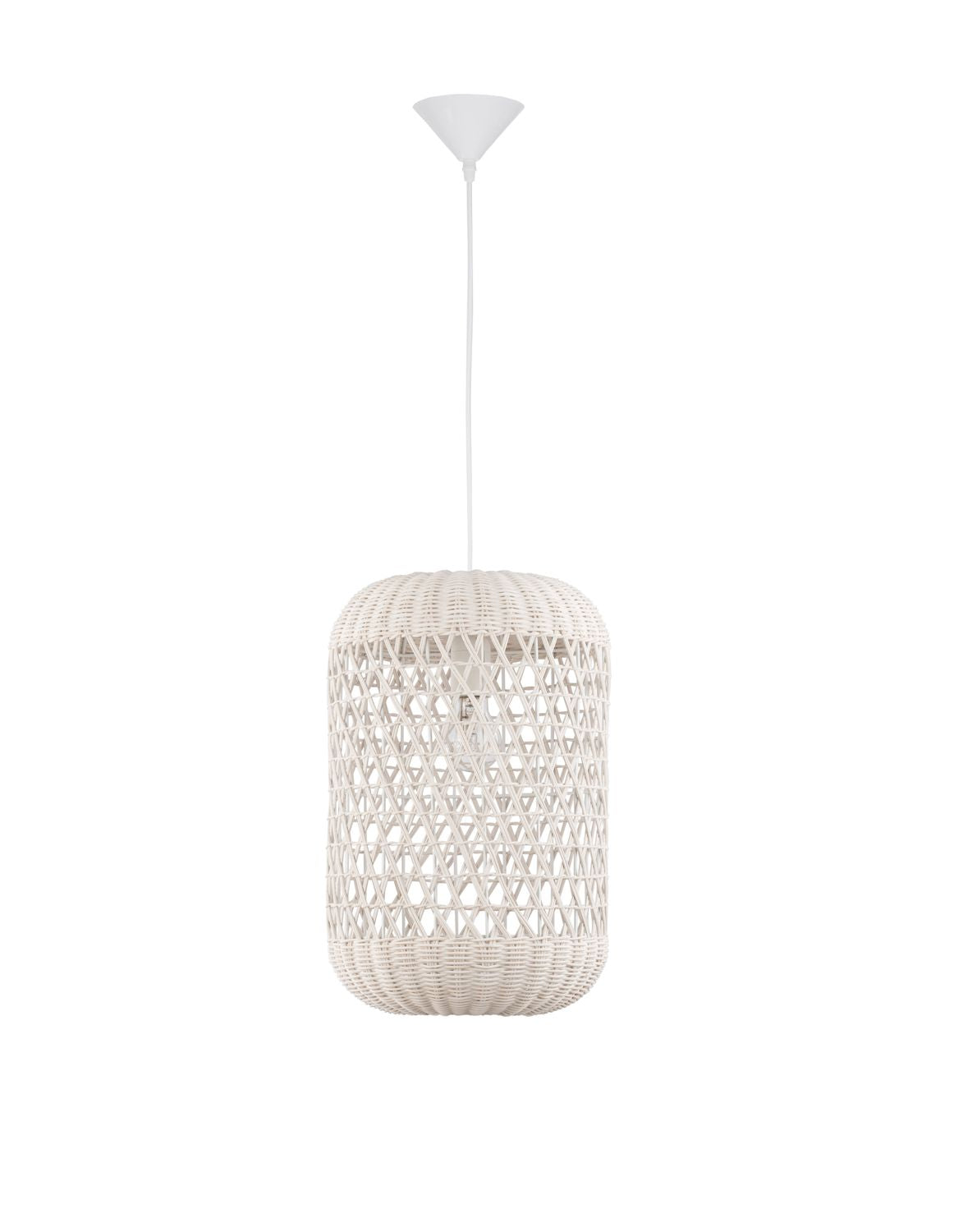 Suspension Aurora crème, rotin