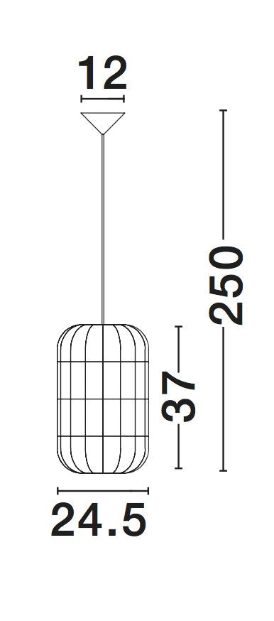Suspension Aurora crème, rotin