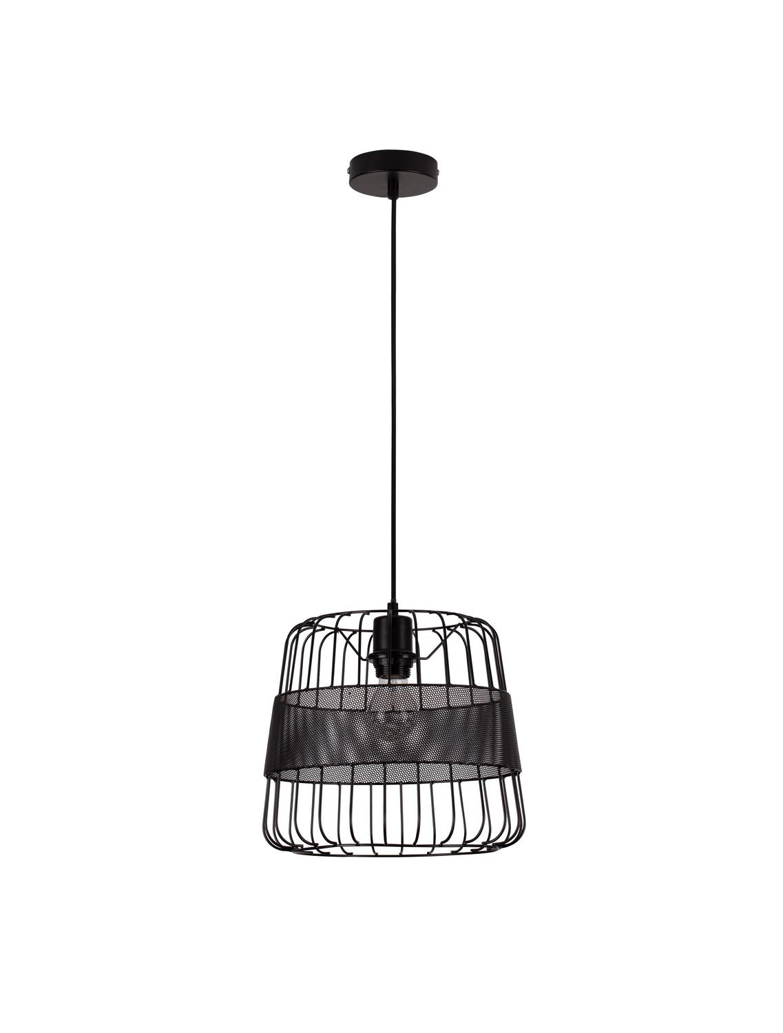 Suspension IAN noire, H 126 cm