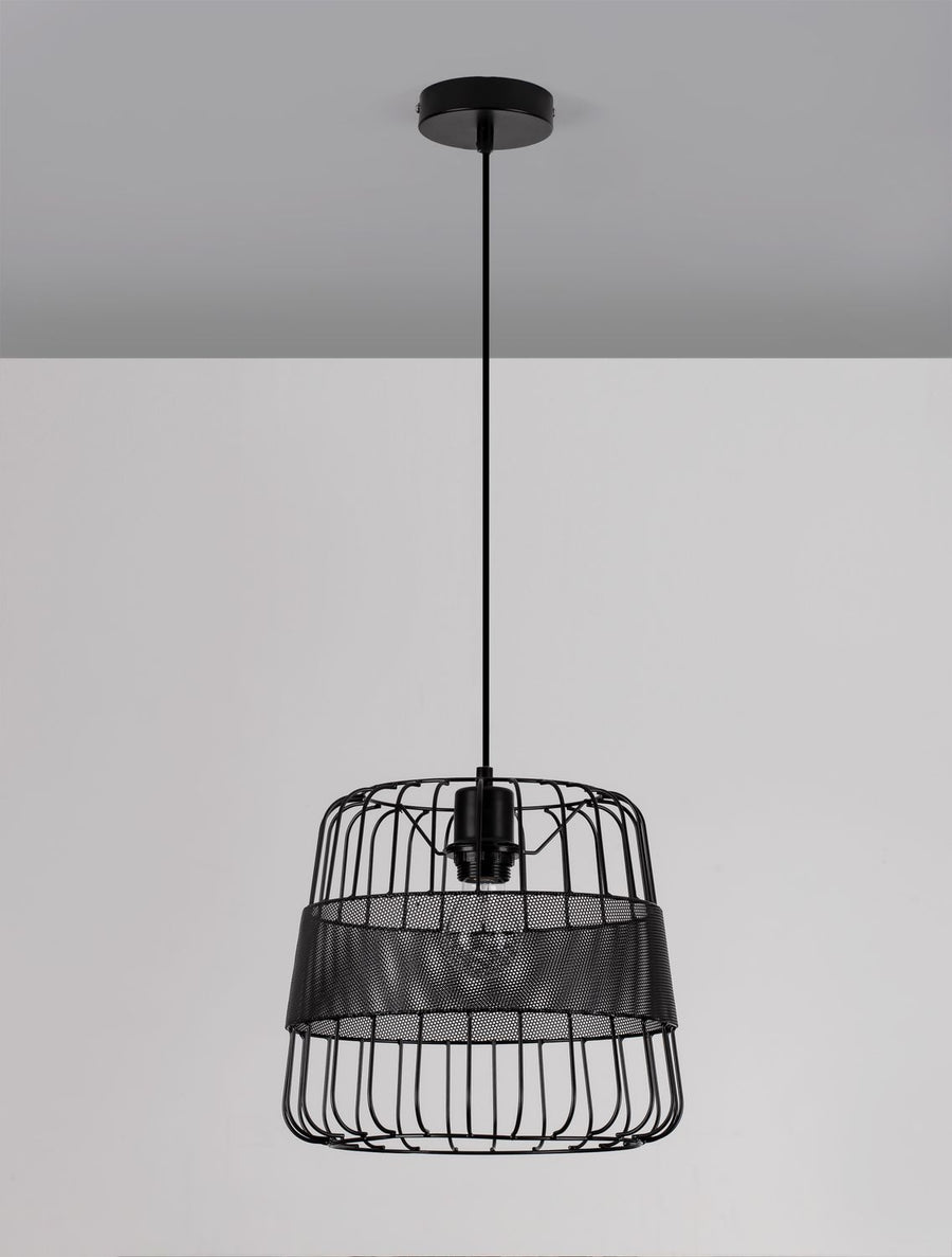 Suspension IAN noire, H 126 cm