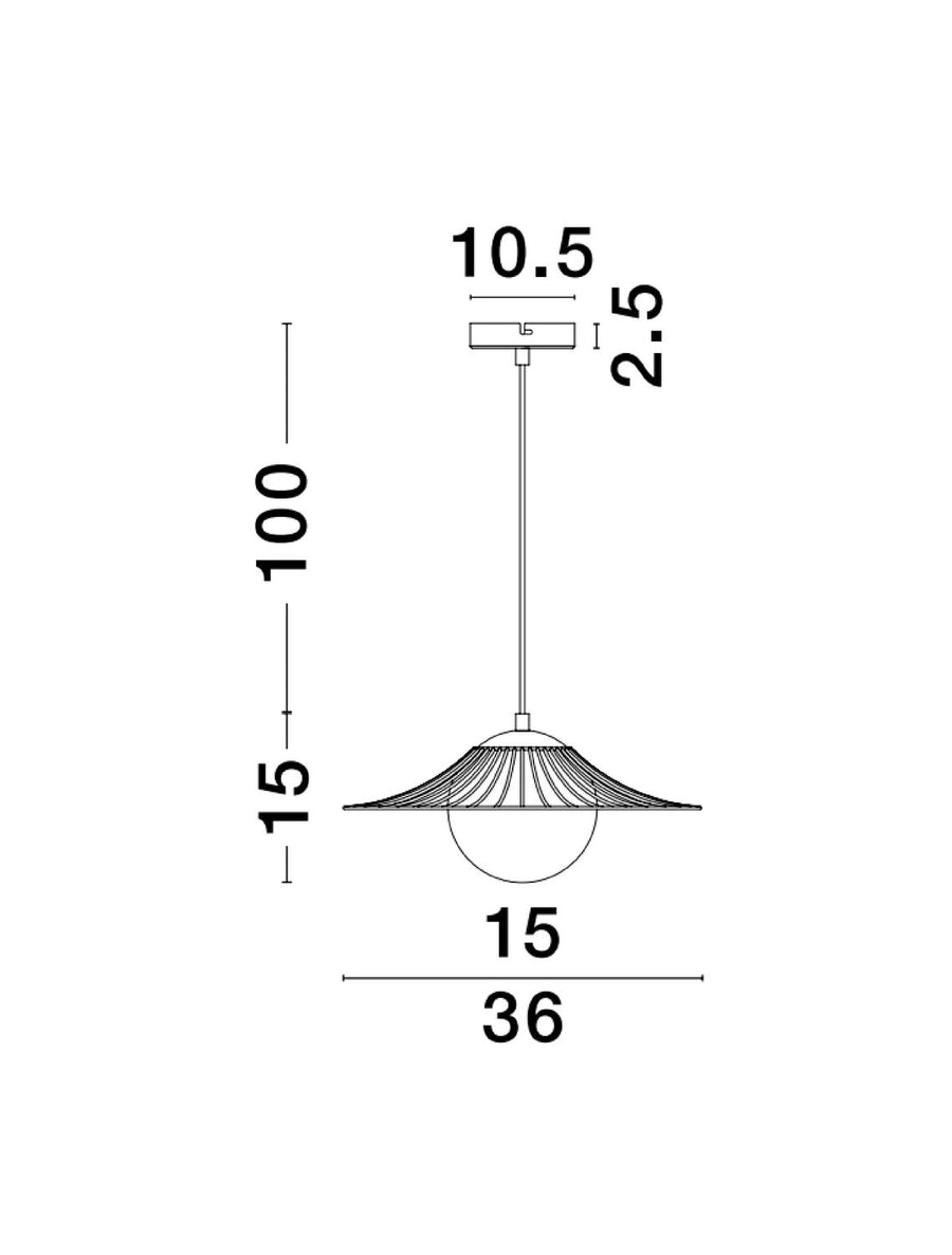 Suspension FLY blanche, verre