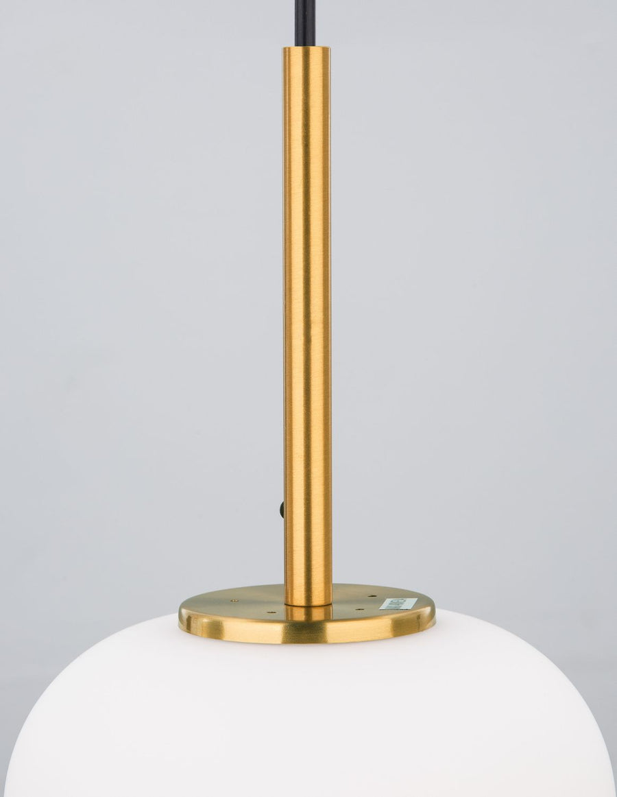 Suspension Lato dorée et blanche, verre (9624065)