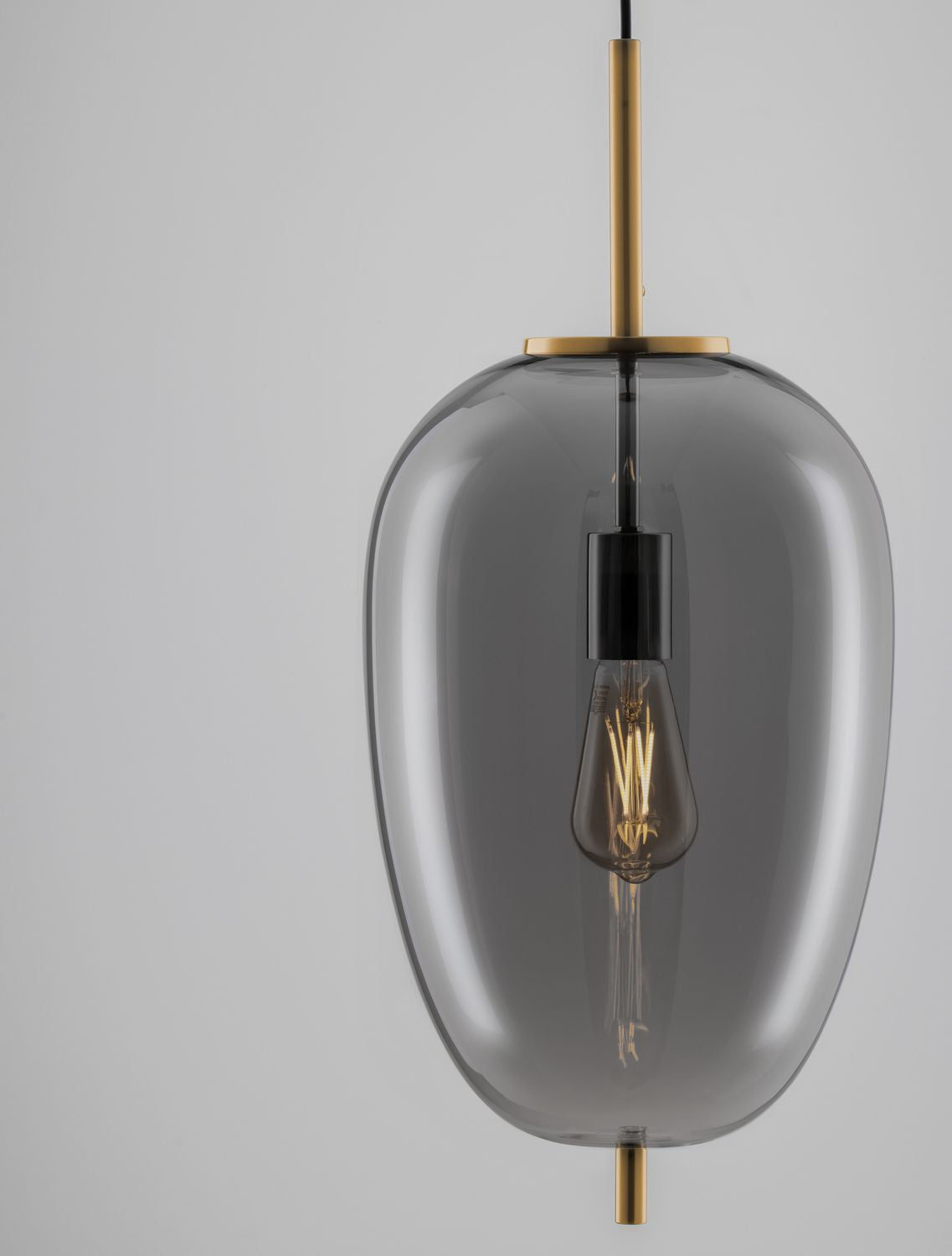 Suspension Lato dorée et fumée, verre (9624081)