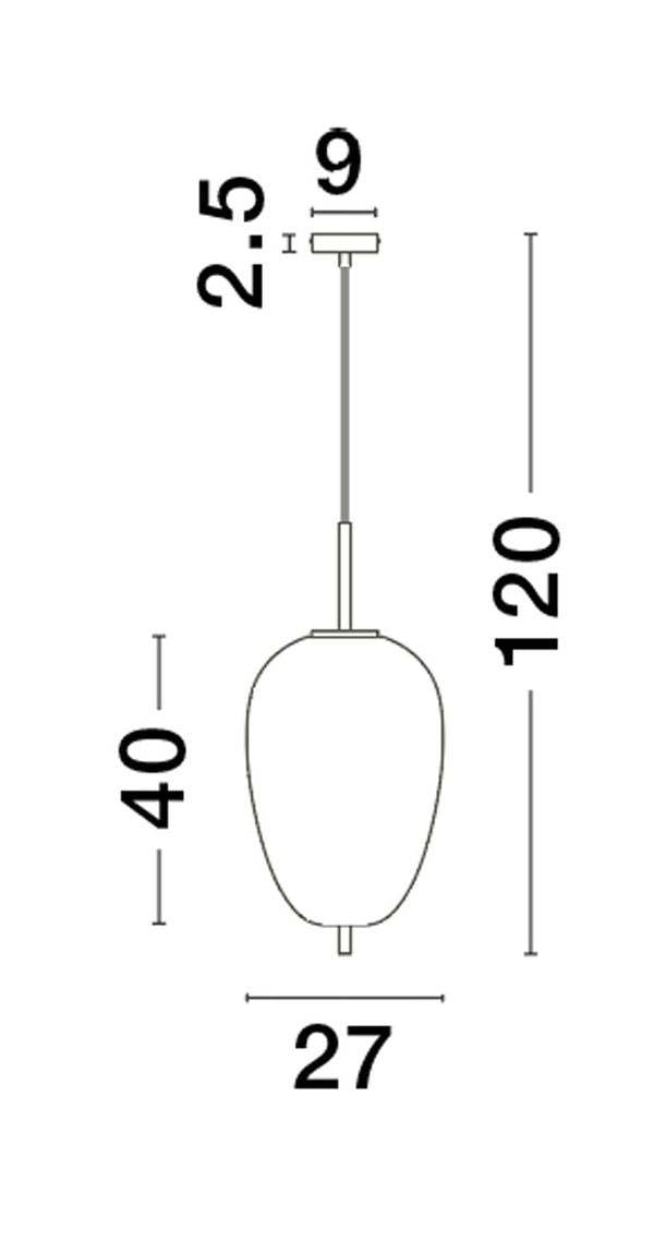 Suspension Lato dorée et fumée, verre (9624081)