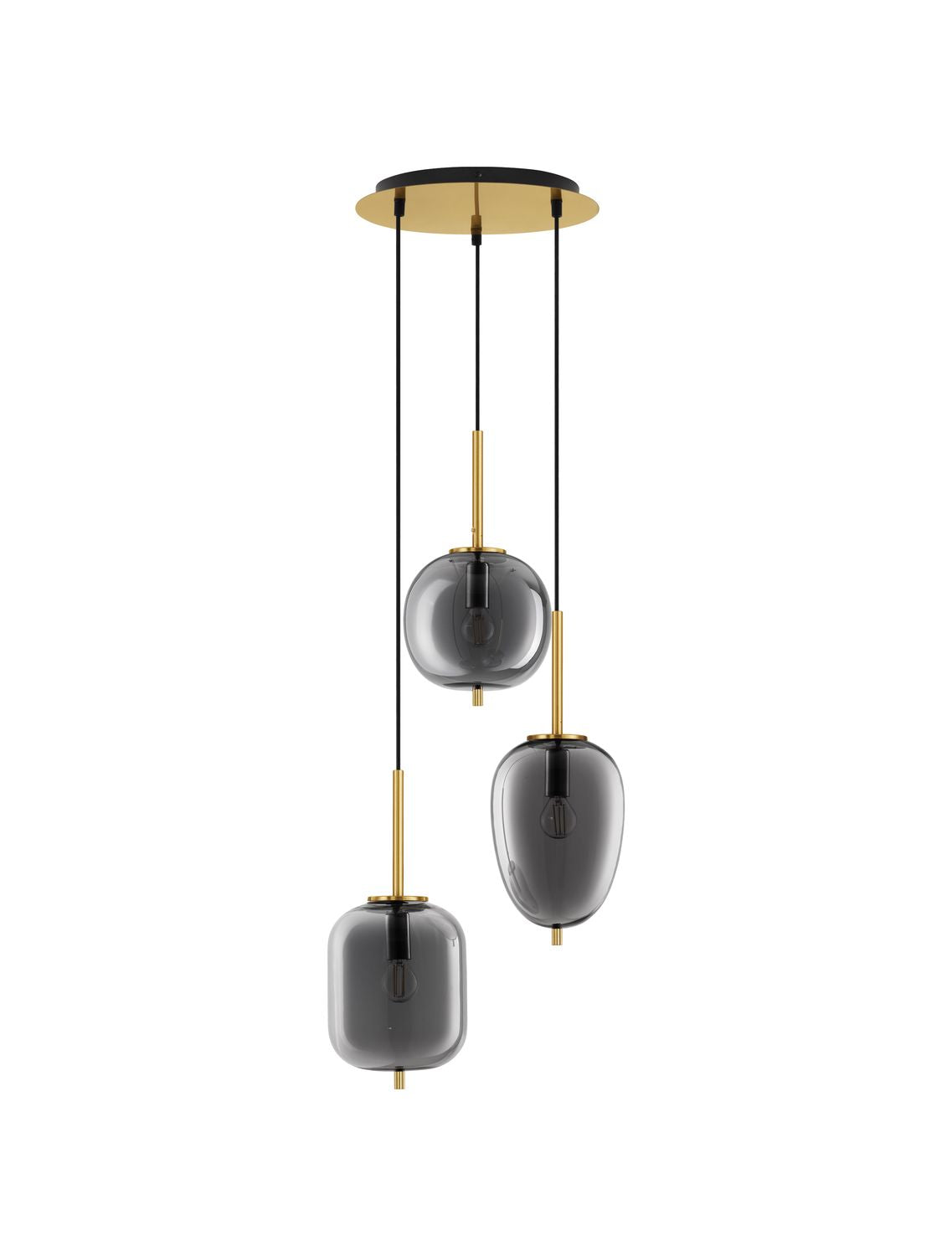 Suspension Lato 3 lumières dorée, verre (9624082)