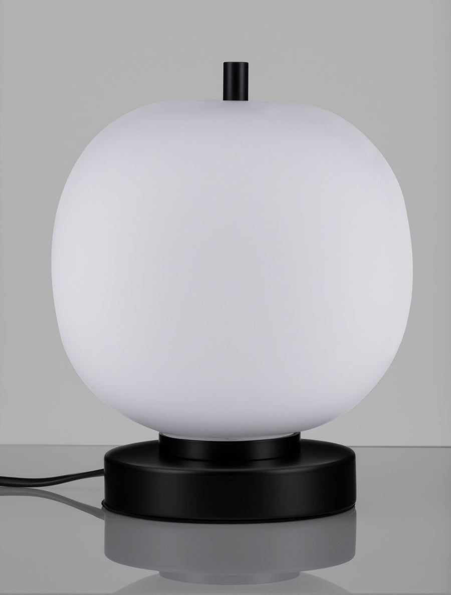 Lampe à poser Lato noire, verre, H 22,5 cm