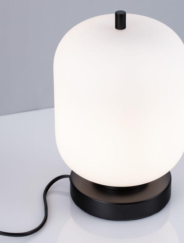 Lampe à poser Lato noire, verre, H 25 cm