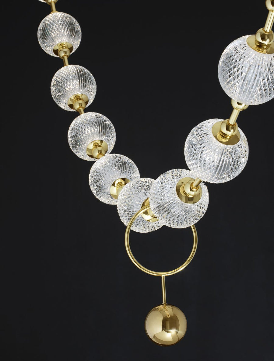 Suspension Brillante dorée, verre