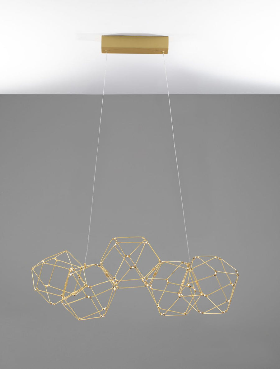 Suspension Nebula cuivrée, H 110 cm