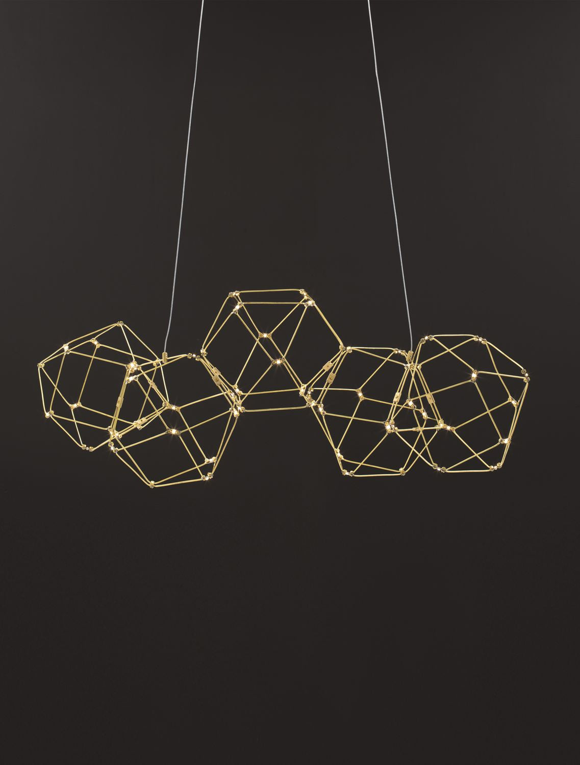 Suspension Nebula cuivrée, H 110 cm