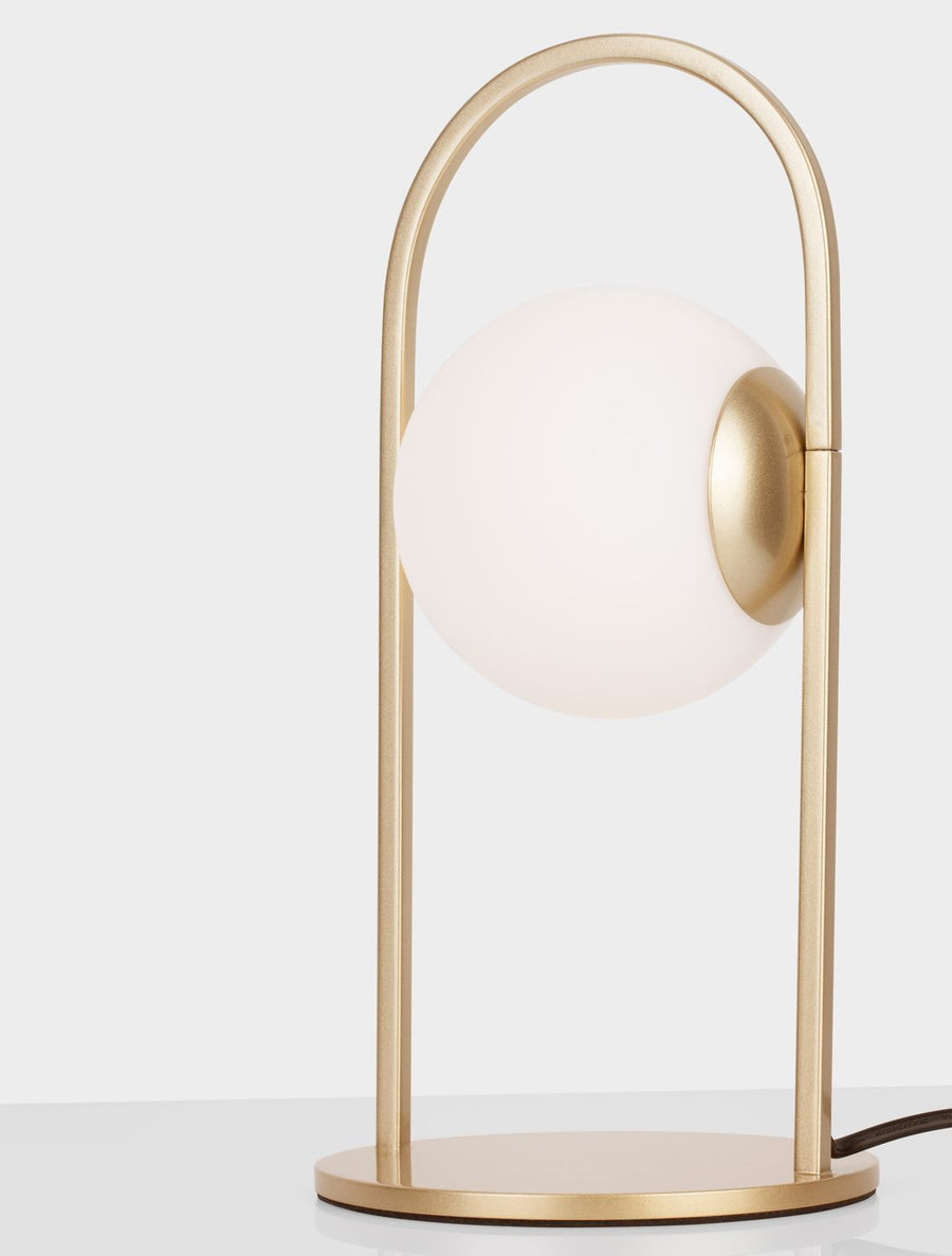 Lampe à poser Hook dorée, verre
