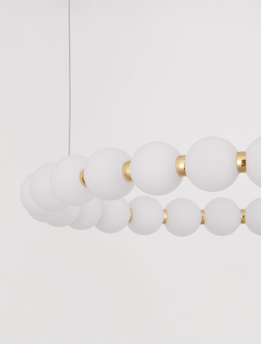 Suspension Perla dorée, verre, H 200 cm (9695230)