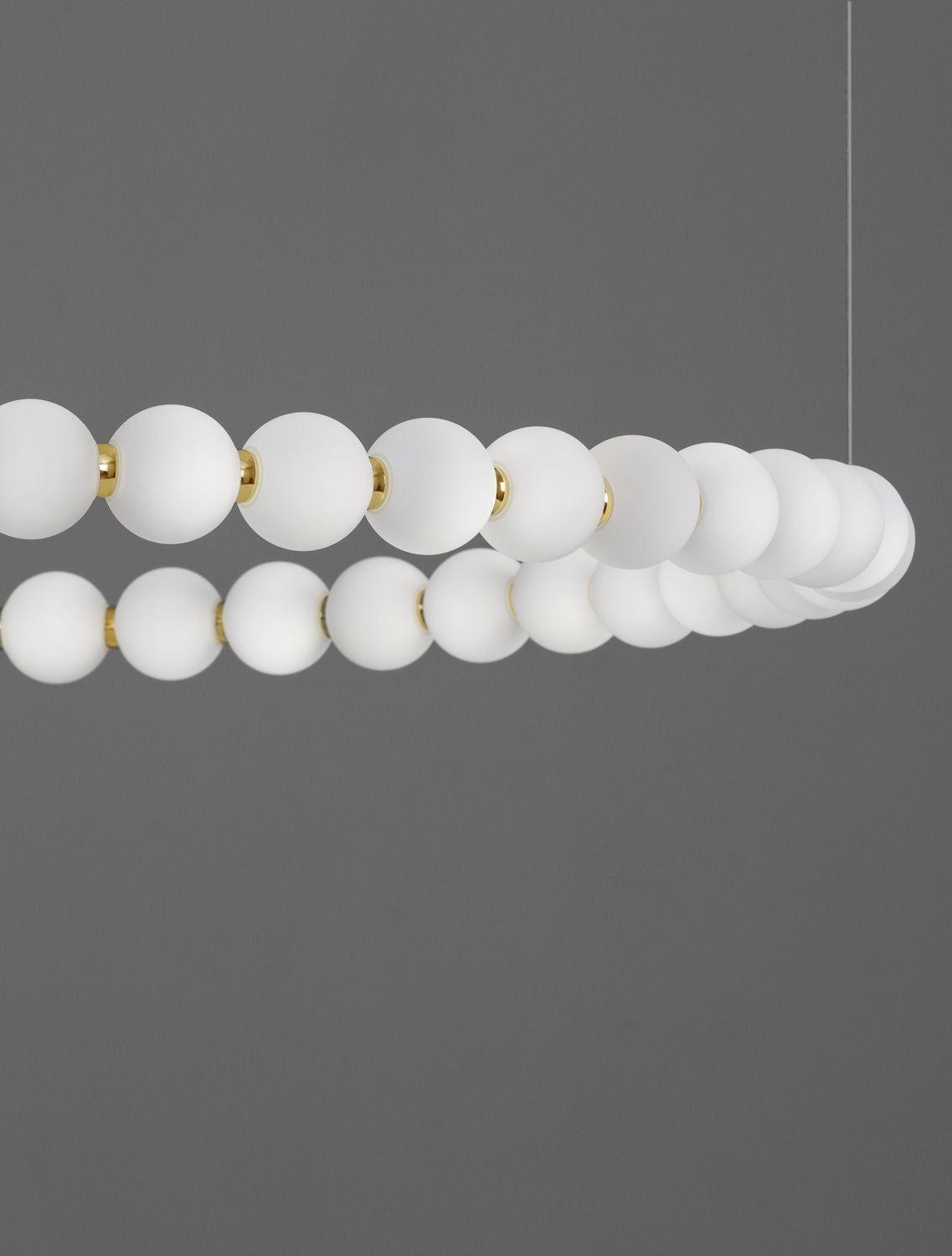 Suspension Perla dorée, verre, H 200 cm (9695232)