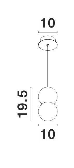 Suspension Zero blanche, verre
