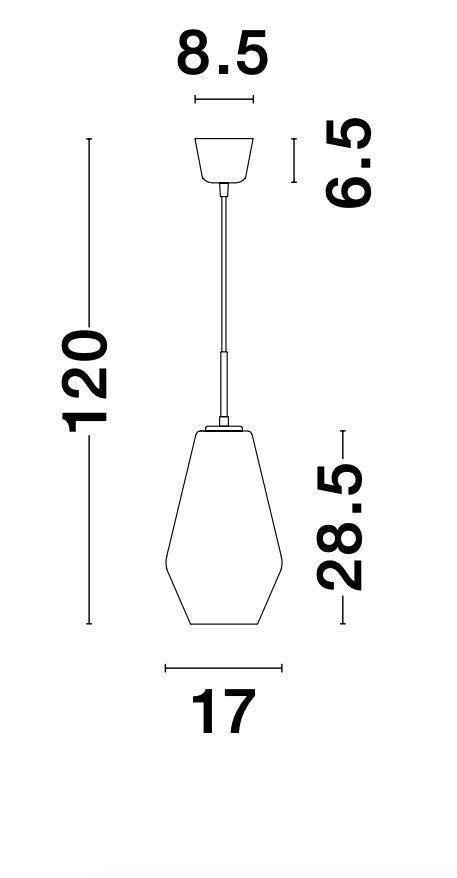 Suspension Veiro noire, verre (9724101)