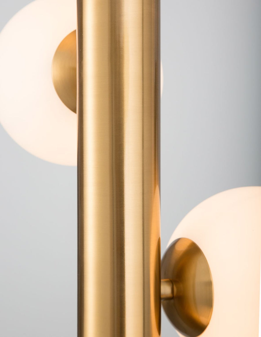 Suspension Jaklin 5 lumières dorée, verre