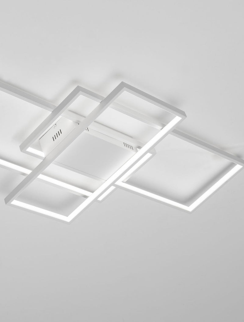 Plafonnier Clea blanc, L 100 cm