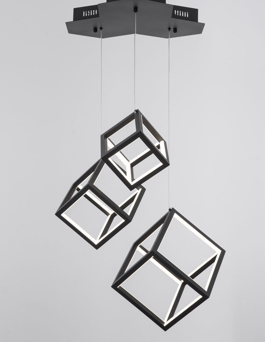 Suspension Gabbia noire, H 156 cm