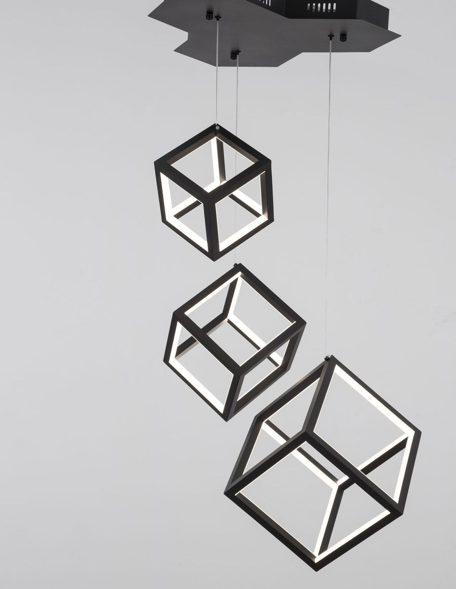 Suspension Gabbia noire, H 156 cm