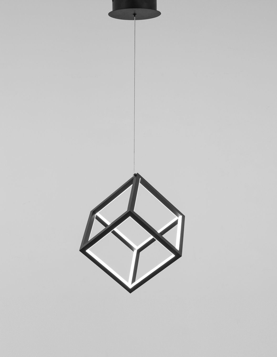 Suspension Gabbia noire, H 190 cm