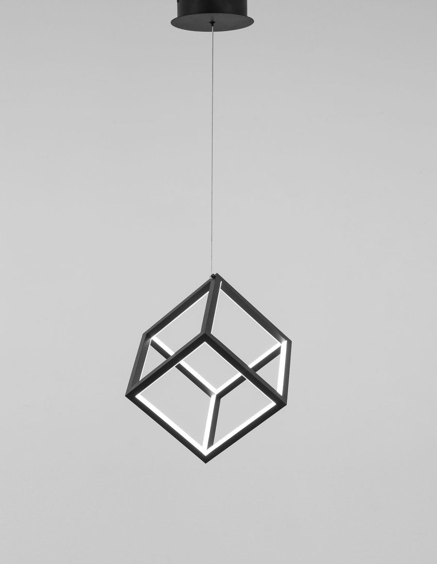Suspension Gabbia noire, H 190 cm