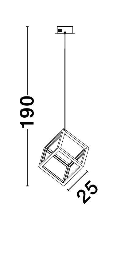 Suspension Gabbia noire, H 190 cm