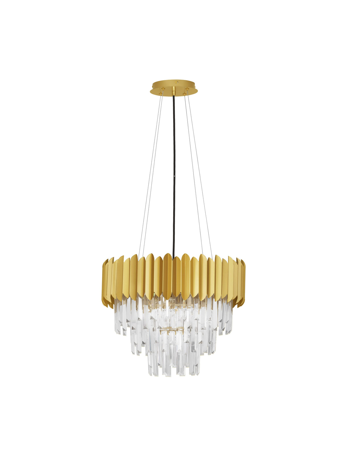 Suspension Magnolia 6 lumières dorée, cristal (9824075)