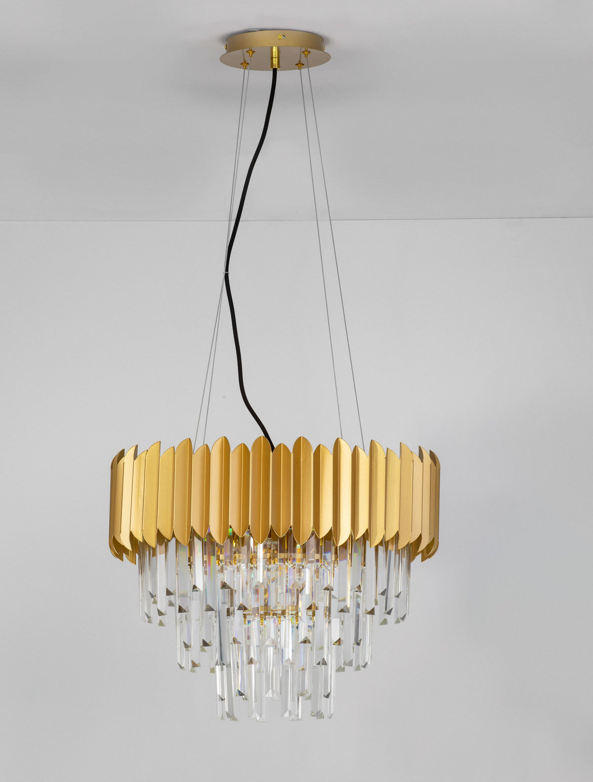 Suspension Magnolia 6 lumières dorée, cristal (9824075)