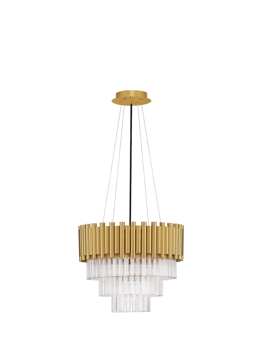 Suspension Magnolia 5 lumières dorée, cristal (9824080)