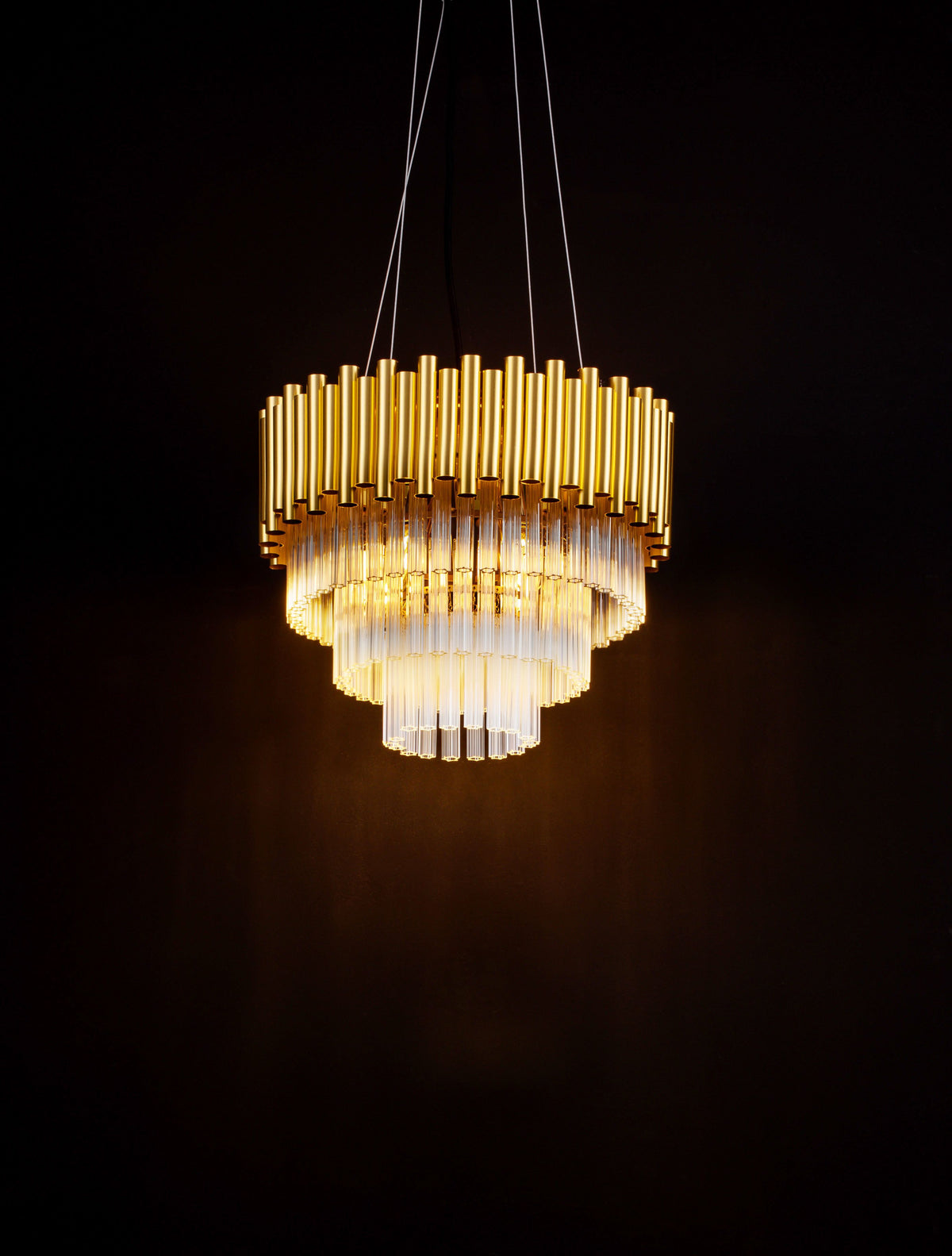 Suspension Magnolia 5 lumières dorée, cristal (9824080)