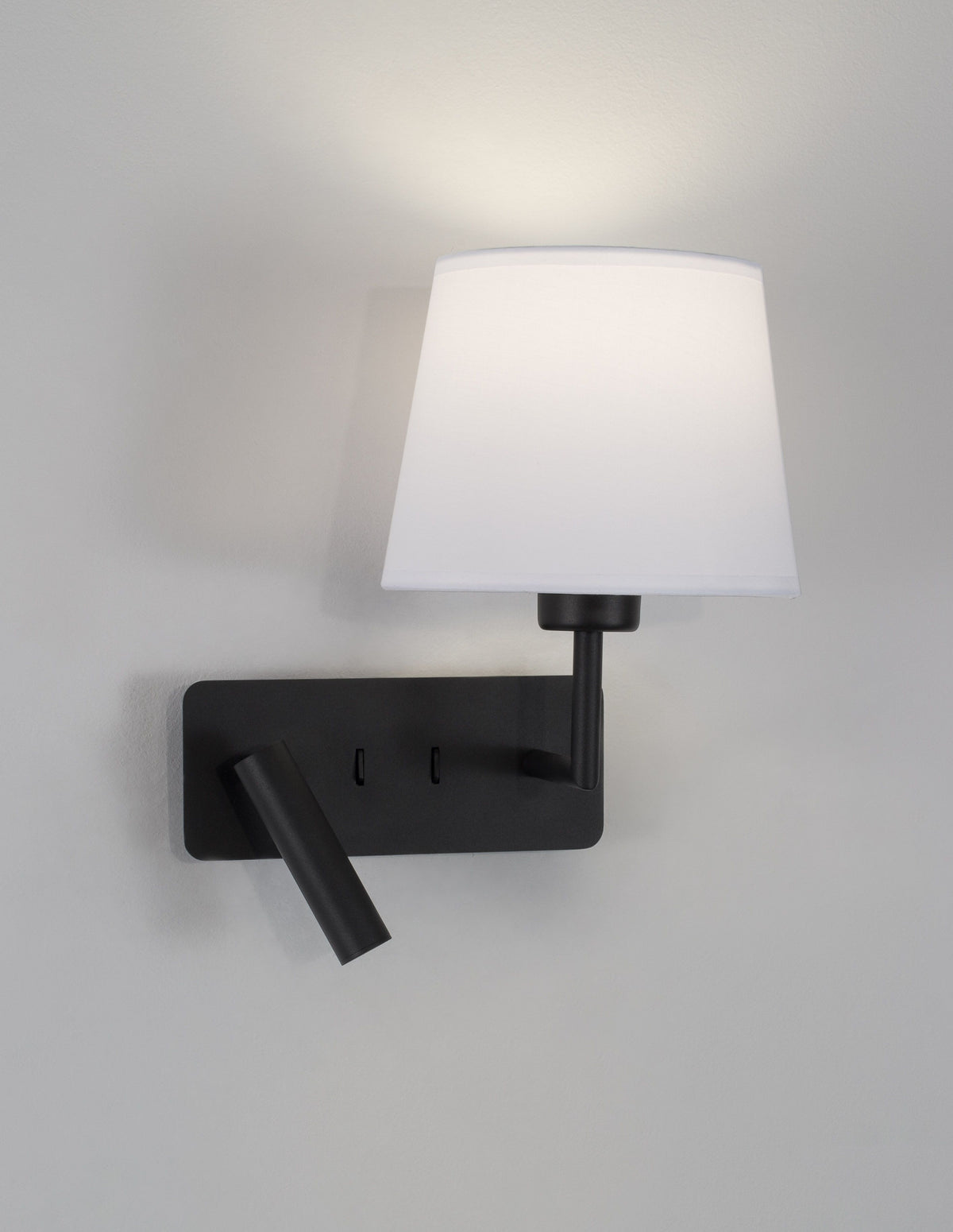 Applique murale Savona 2 lumières noire, tissu