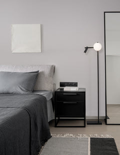 Lampadaire Joline noir, verre